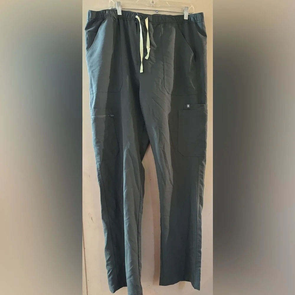 Figs Cairo Cargo Technical Collection Gray Scrubs Pants w/Drawstring Mens XXL/T